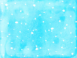 Watercolor snowfall background