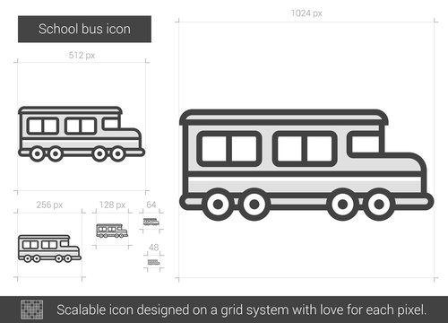 School bus line icon.