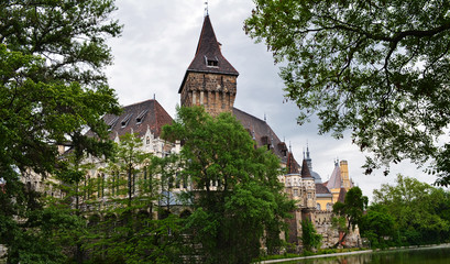 Vajdahunyad Castle, in the City Park of Budapest, Hungary