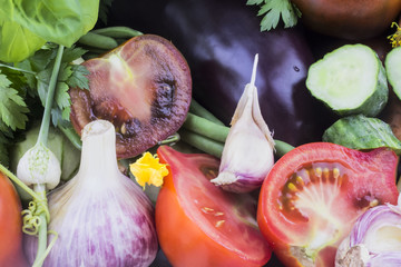 many sliced diced vegetables close