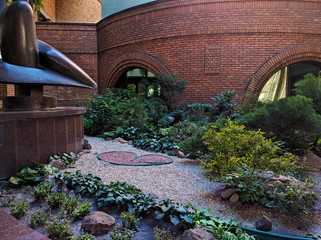 Flowerbed in the courtyard of the business center