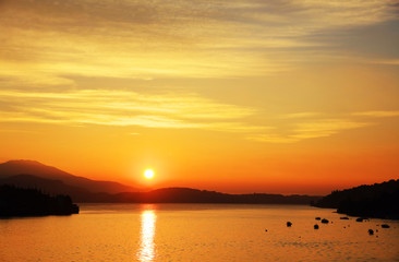 Fototapeta na wymiar Scenic view of Lake Maggiore, Italy, Europe