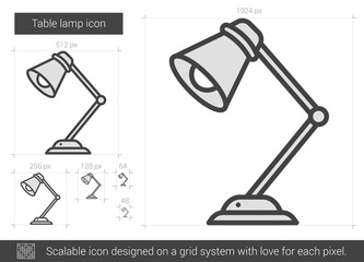 Table lamp line icon.