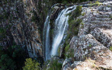 Looking down a waterfall in Nimbin, Australia