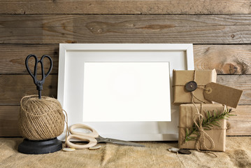 Christmas gift mockup frame