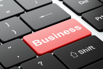 Finance concept: Business on computer keyboard background