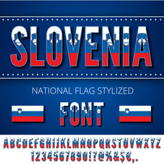 Naklejka premium National Flag Font