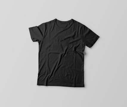 Black T-shirt isolated in a background.
