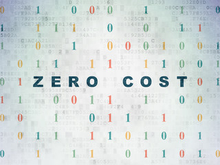 Fototapeta na wymiar Finance concept: Zero cost on Digital Data Paper background