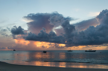 Boats and Sunset in Saint Lucia