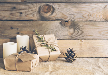 Rustic christmas scene