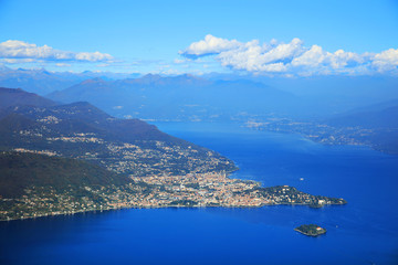 Fototapeta na wymiar Scenic view of Lake Maggiore, Italy, Europe