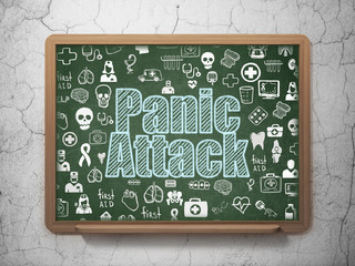 Medicine concept: Panic Attack on School board background