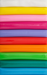 line of plasticine in colorful for background
