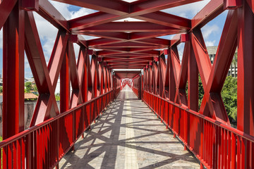 Red Catwalk in Centro Cultural Dragao do Mar (Cultural Center) in Fortaleza, Ceara, Brazil