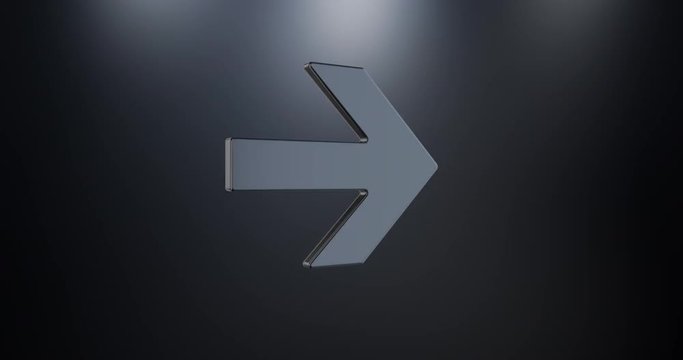Animated Arrow Left Black 3d Icon Loop Modules for edit with alpha matte
