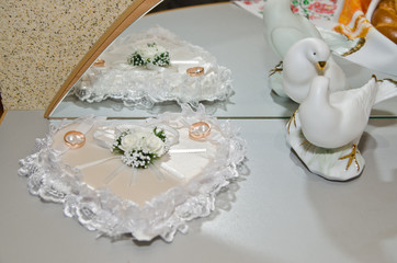 Love background in retro style figurines kissing doves rose vintage book Valentine's Day wedding...