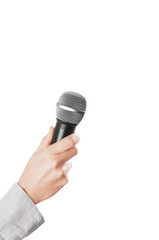 Microfono in mano per intervista