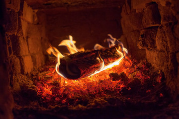 fire in stove