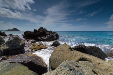 Rocks by the Sea in the Caribbean
