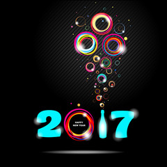 New year 2017 in black background. Abstract poster