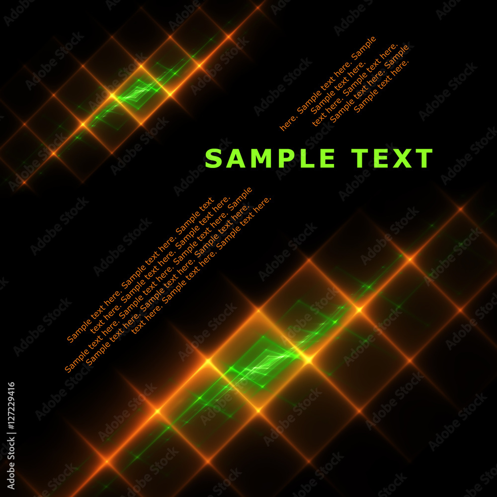 Poster Abstract template with glowing grid on black