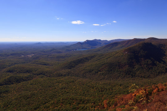 Table Rock Mountain from Caesars Head State Park in upstate South Carolina during the fall.
