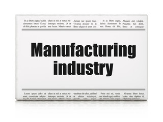 Manufacuring concept: newspaper headline Manufacturing Industry
