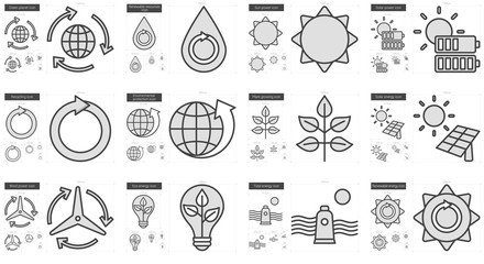 Ecology line icon set.
