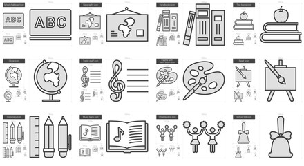 Education line icon set.