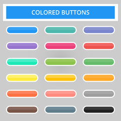 Set of colored web buttons. Web elements.  Vector buttons.