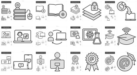 Education line icon set.