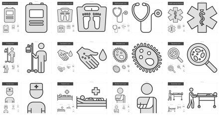 Medicine line icon set.