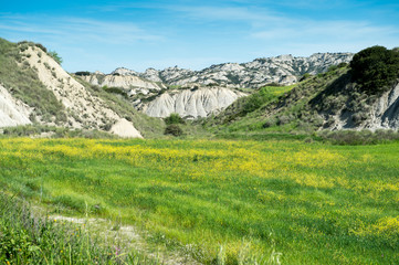 Fototapeta na wymiar Calanchi mountains of panorama view