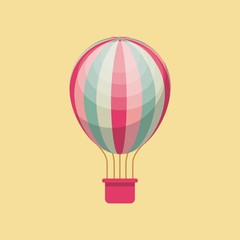 Obraz premium air balloon vehicle over yellow background. colorful design. vector illustration