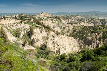 Fototapeta na wymiar Calanchi mountains of panorama view