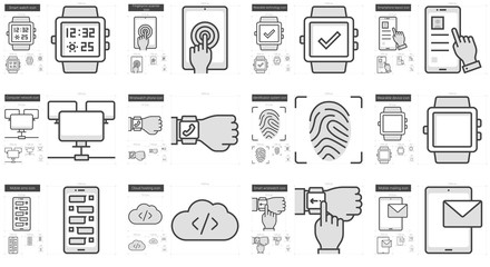 Mobility line icon set.