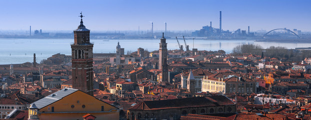 panorama of Venice Cannaregio aereal view