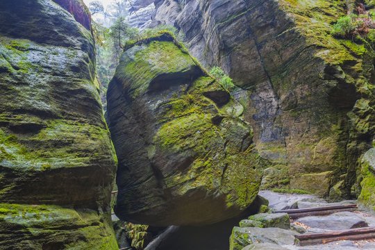 National Park of Czech Republic Teplice rocks. Rock Town.