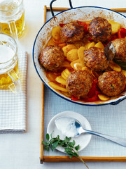 Meatballs in a pan