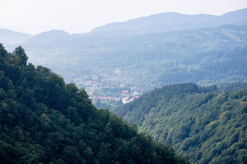 colorful countryside view in carpathians