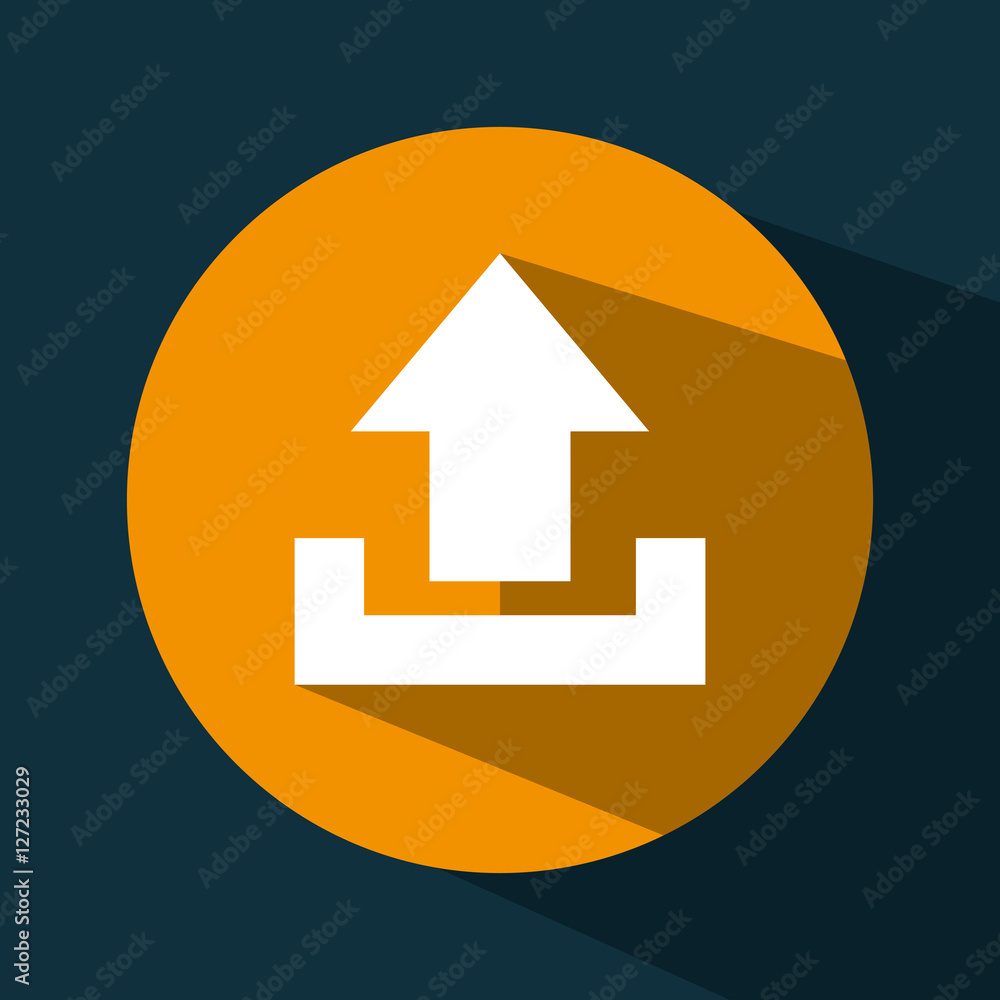 Poster arrow upload data icon vector illustration design