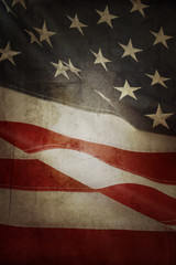 Fototapeta premium Grunge vintage vertical American flag