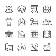 Set line icons of roof © motorama