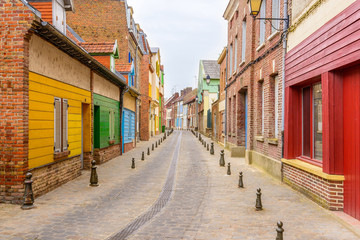 Obraz premium Colorful apartment building in Amiens, Paris, France.