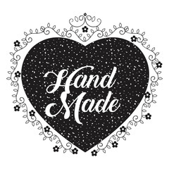 hand made label monochrome icon vector illustration design