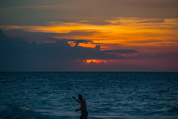 Sonnenuntergang am Strand von Kuba Varadero