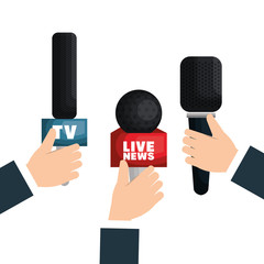 live news equipment icon vector illustration design