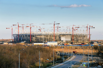 Construction of new football stadium in November 2016 for upcomming FIFA World Cup in 2018. Rostov-on-Don will be one of the host cities for the championship.
