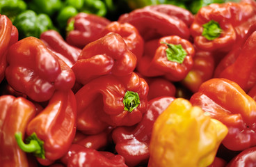 Bell Peppers Farmers Market closeup
